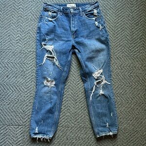 A&F high rise mom jean curve love